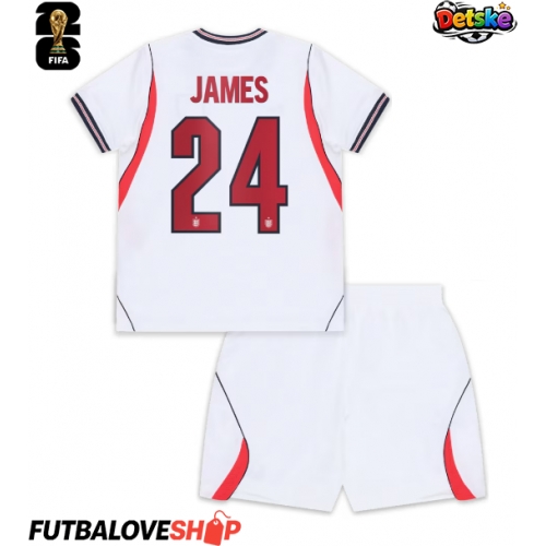 Dres Anglicko Reece James #24 Domáci pre deti MS 2026 Krátky Rukáv (+ trenírky)